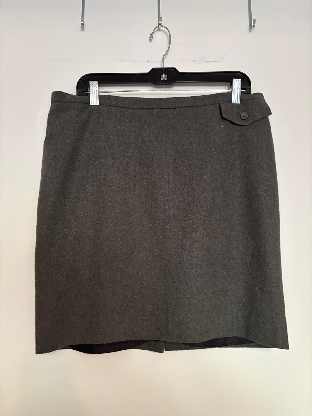 GAP Wool-Blend Pencil Skirt with Button Detail - Charcoal